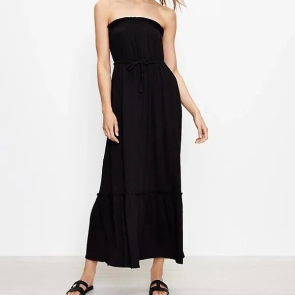 LOFT Dresses & Skirts - LOFT Strapless Drawstring Maxi Dress